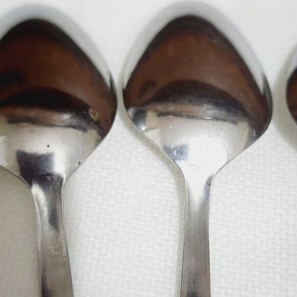 8 Stanley Roberts Rogers Stainless La Spana Soup Spoons 7" floral MCM flatware - Picture 11 of 13